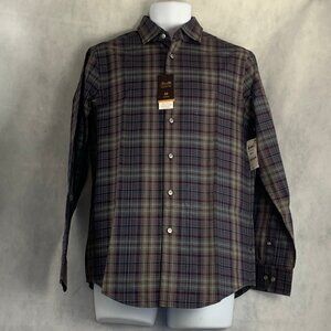 Tasso Elba Men's Ogesso Plaid Long-Sleeve Button-Down Shirt, Multicolor, Small